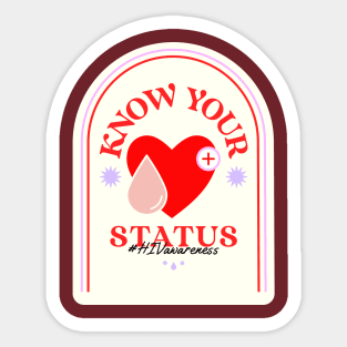 Know Your Status #Awareness Design Sticker